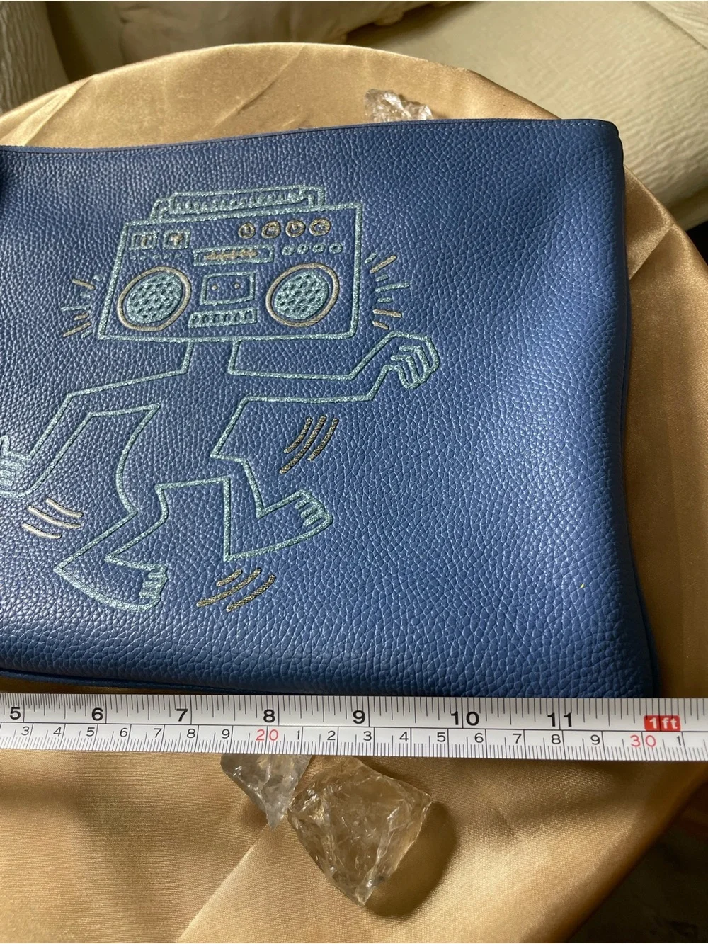 Coach Keith Haring Robot Clutch Turnlock Laptop IPad Bag Leather Wristlet Pouch